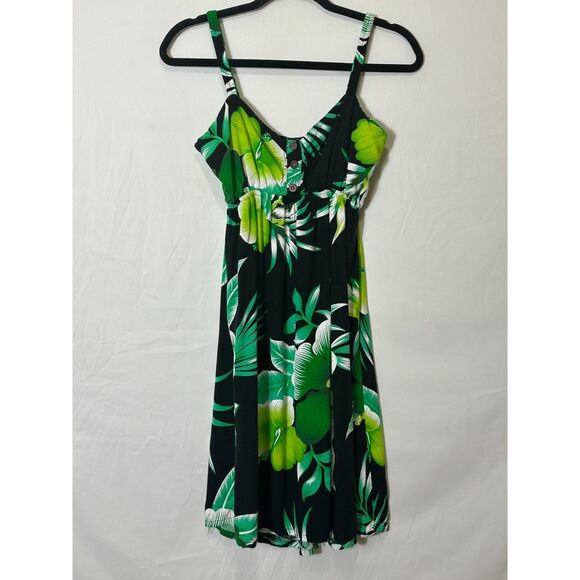 Aloha Fashion Womens Hawaiian Tropical Aloha Mini Dress Coconut Buttons Size S/M - Picture 1 of 3